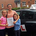 Becky Smith passed her driving test with Sarah Plows