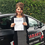 Chrissy Dixon passed her driving test with Sarah Plows