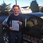 Fredde Palmer passed his driving test with Sarah Plows