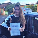 Georgia Bailey passed her driving test with Sarah Plows