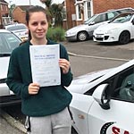 Hayley Watkins passed her driving test with Sarah Plows
