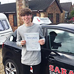 Kallem Gilbert passed his driving test with Sarah Plows