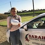 Nina Halgarth passed her driving test with Sarah Plows