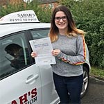 Samantha Dundee passed her driving test with Sarah Plows