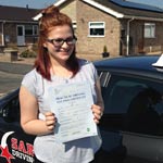 Tanya Kirman passed her driving test with Sarah Plows