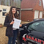 Zoe Chappell passed her driving test with Sarah Plows